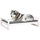 Dog Bed White 105.5x75.5x28 cm Solid Pine Wood - Top-Down View