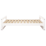 Dog Bed White 105.5x75.5x28 cm Solid Pine Wood - 45-Degree Angle