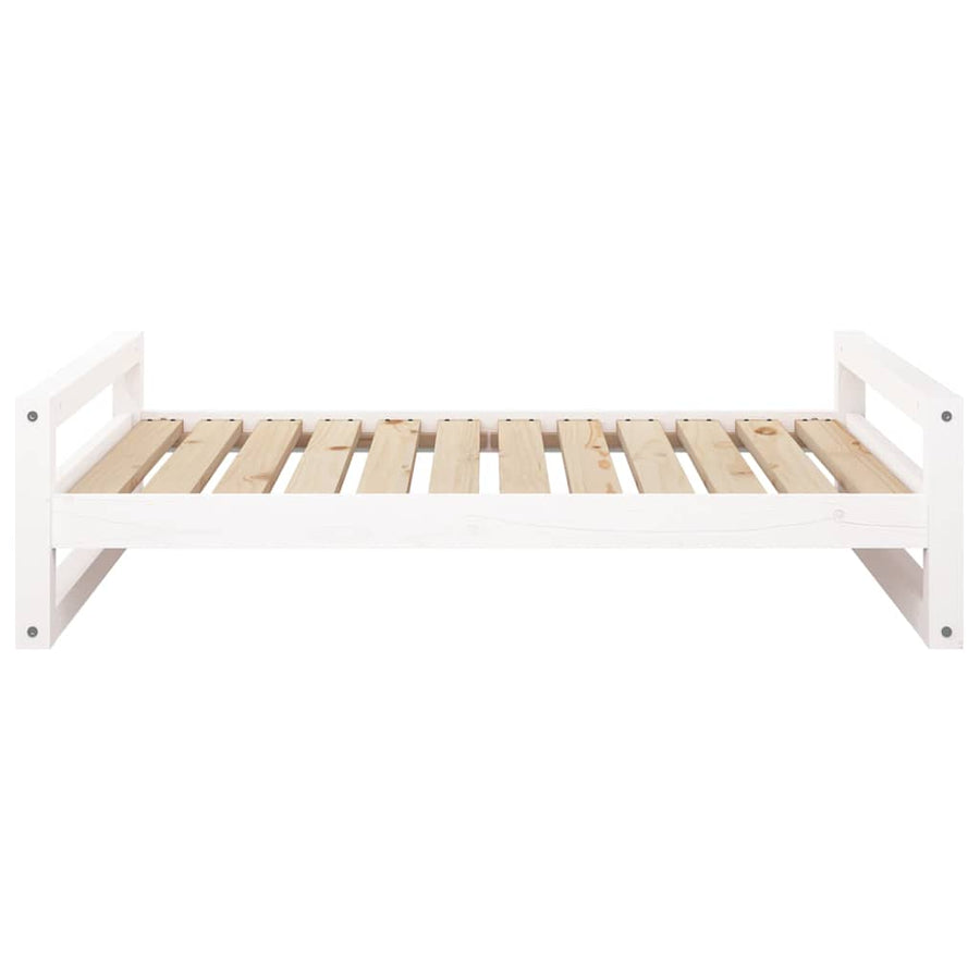 Dog Bed White 105,5x75,5x28 cm Solid Pine Wood