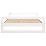 Dog Bed White 105.5x75.5x28 cm Solid Pine Wood