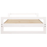 Dog Bed White 105.5x75.5x28 cm Solid Pine Wood - Rear View