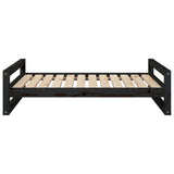 Dog Bed Black 105.5x75.5x28 cm Solid Pine Wood - 45-Degree Angle