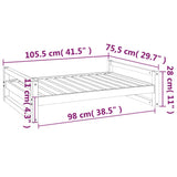 Dog Bed Black 105.5x75.5x28 cm Solid Pine Wood