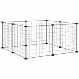 8-Panel Pet Cage Black 70x70x35 cm Steel