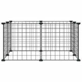 8-Panel Pet Cage Black 35x35 cm Steel - Front View
