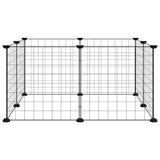 8-Panel Pet Cage Black 70x70x35 cm Steel