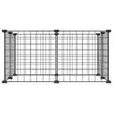 8-Panel Pet Cage Black 35x35 cm Steel - Side View