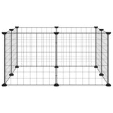 8-Panel Pet Cage Black 70x70x35 cm Steel