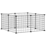 8-Panel Pet Cage Black 35x35 cm Steel - Top-Down View