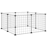 8-Panel Pet Cage Black 70x70x35 cm Steel