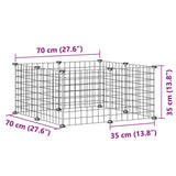 8-Panel Pet Cage Black 35x35 cm Steel - Rear View