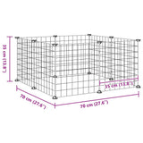 8-Panel Pet Cage Black 70x70x35 cm Steel