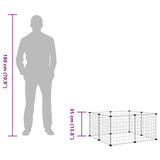 8-Panel Pet Cage Black 70x70x35 cm Steel