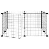 8-Panel Pet Cage with Door Black 70x70x35 cm Steel - Top-Down View