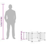 8-Panel Pet Cage with Door Black 70x70x35 cm Steel