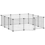 12-Panel Pet Cage with Door Black 35x35 cm Steel - Top-Down View