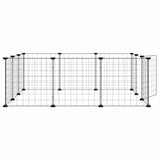 12-Panel Pet Cage with Door Black 105x105x35 cm Steel