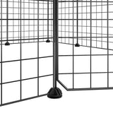 12-Panel Pet Cage with Door Black 35x35 cm Steel - Rear View