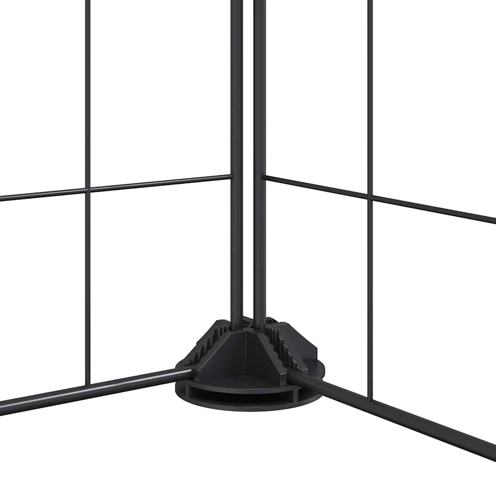 12-Panel Pet Cage with Door Black 105x105x35 cm Steel