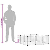 12-Panel Pet Cage with Door Black 105x105x35 cm Steel