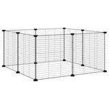 8-Panel Pet Cage Black 70x70x35 cm Steel