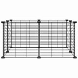 8-Panel Pet Cage Black 35x35 cm Steel - Front View