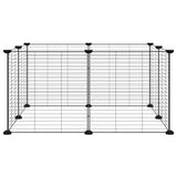 8-Panel Pet Cage Black 70x70x35 cm Steel