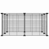 8-Panel Pet Cage Black 35x35 cm Steel - Side View