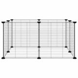 8-Panel Pet Cage Black 70x70x35 cm Steel