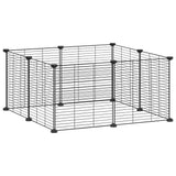 8-Panel Pet Cage Black 35x35 cm Steel - Top-Down View