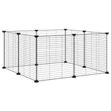8-Panel Pet Cage Black 70x70x35 cm Steel