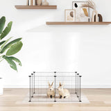 8-Panel Pet Cage Black 70x70x35 cm Steel