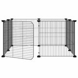 8-Panel Pet Cage with Door Black 70x70x35 cm Steel - Top-Down View