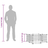8-Panel Pet Cage with Door Black 70x70x35 cm Steel - Extra Image