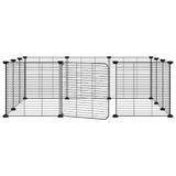 12-Panel Pet Cage with Door Black 35x35 cm Steel - Front View