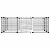 12-Panel Pet Cage with Door Black 35x35 cm Steel - Side View