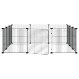 12-Panel Pet Cage with Door Black 105x105x35 cm Steel