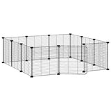 12-Panel Pet Cage with Door Black 35x35 cm Steel - Top-Down View