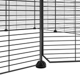 12-Panel Pet Cage with Door Black 35x35 cm Steel - Rear View