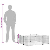 12-Panel Pet Cage with Door Black 105x105x35 cm Steel - Extra Image