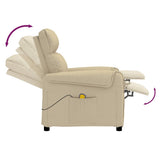 Massage Chair Cream Fabric - Rear View