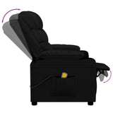 Massage Chair Black Faux Leather - Rear View