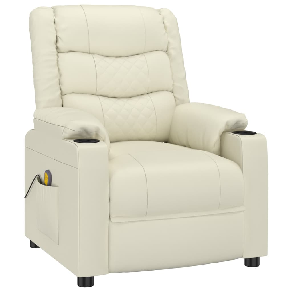 Massage Chair Cream Faux Leather