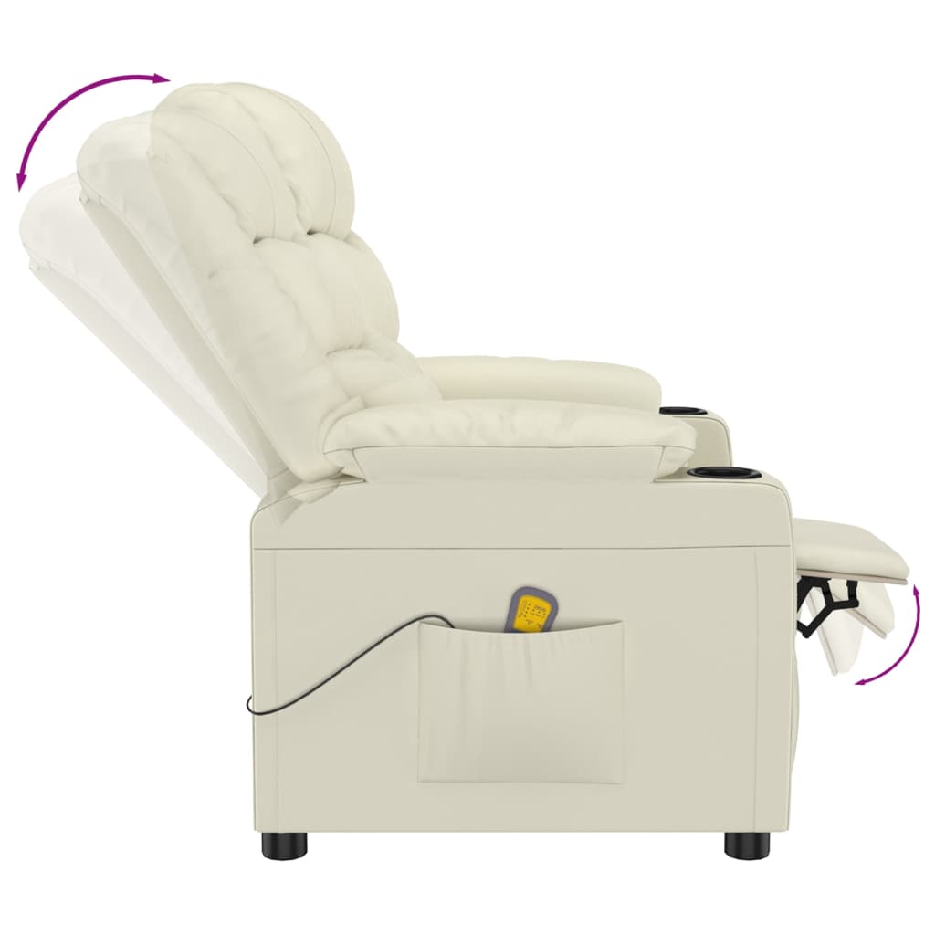 Massage Chair Cream Faux Leather