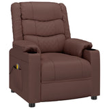 Massage Chair Brown Faux Leather - Front View