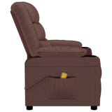 Massage Chair Brown Faux Leather - Top-Down View