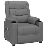 Massage Chair Grey Faux Leather - Front View