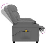 Massage Chair Grey Faux Leather - Rear View