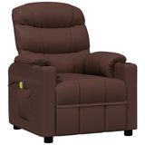 Massage Chair Brown Faux Leather - Front View