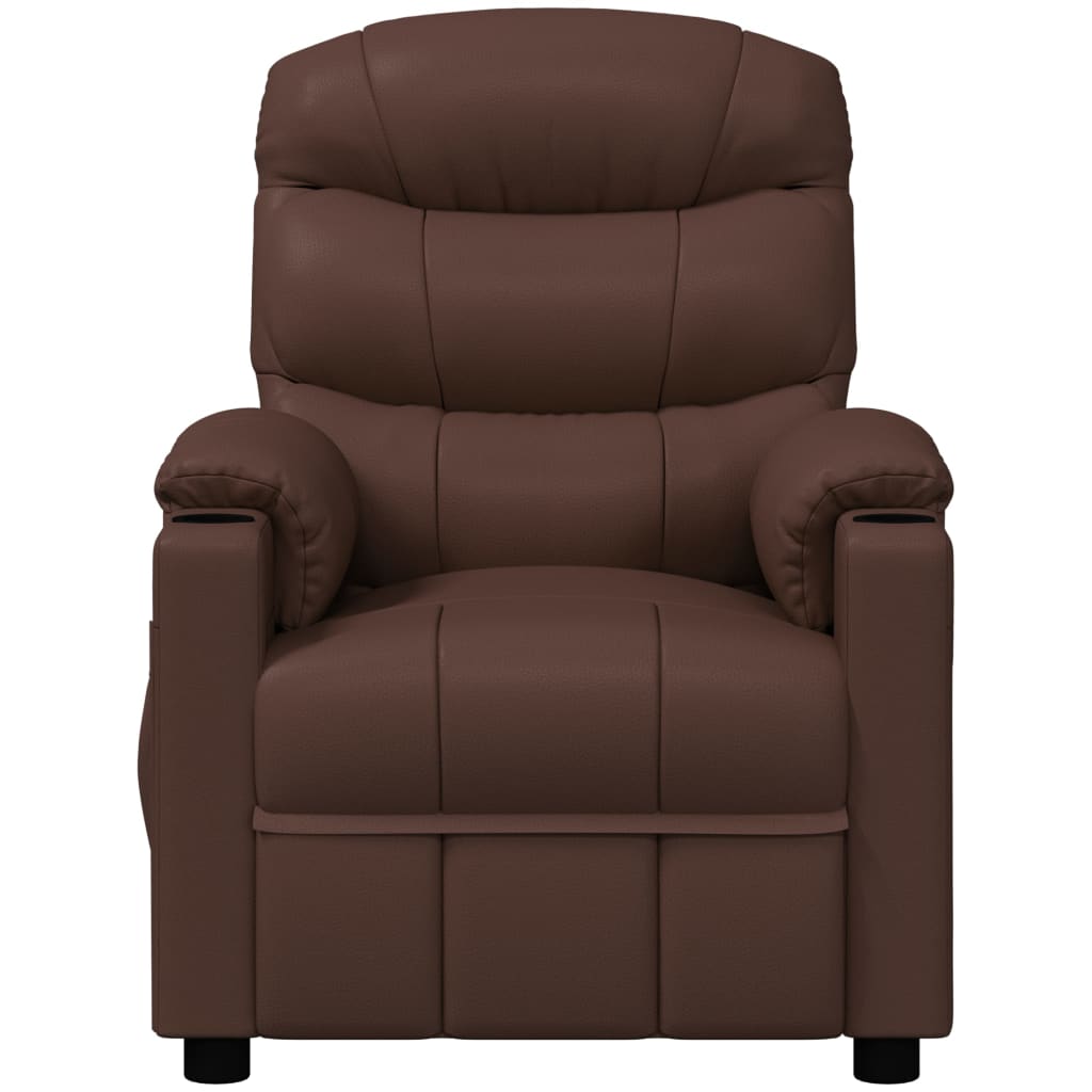 Massage Chair Brown Faux Leather